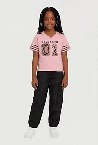Little Girls Brooklyn 01 Graphic Tee and Cargo Pants