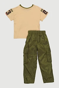 Little Girls Queen 23 Graphic Tee and Nylon Cargo Pants
