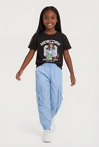 Little Girls New York 88 Graphic Tee and Cargo Joggers