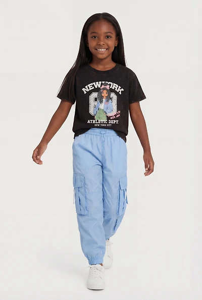 Little Girls New York 88 Graphic Tee and Cargo Joggers