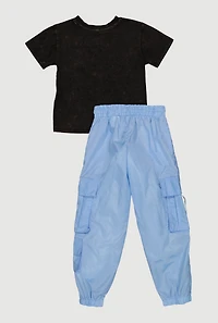 Little Girls New York 88 Graphic Tee and Cargo Joggers