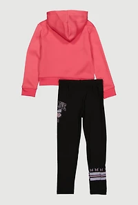 Little Girls Butterfly Self Love Club Graphic Sweatshirt and Leggings