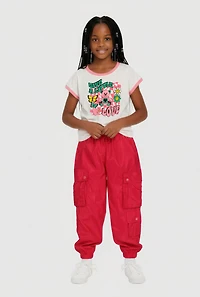 Little Girls Give A Love Graphic Tee and Joggers