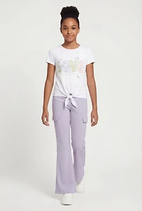 Girls Love Yourself Graphic Tee and Cargo Flare Pants