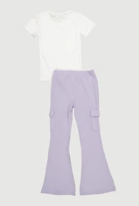 Girls Love Yourself Graphic Tee and Cargo Flare Pants