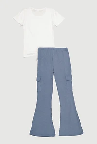 Girls Be Real Not Perfect Graphic Tee and Cargo Flare Pants