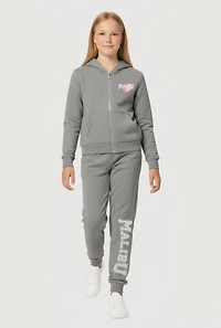 Girls Malibu California Zip Front Hoodie and Joggers