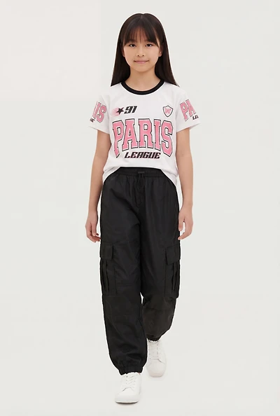 Girls Paris League 91 Graphic Tee and Cargo Joggers