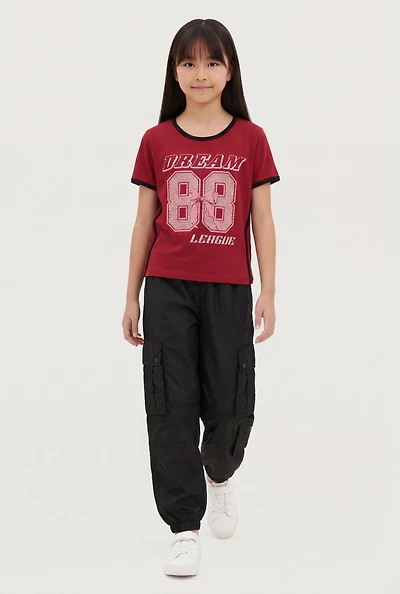 Girls Dream League 88 Graphic Tee and Cargo Joggers