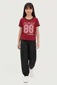 Girls Dream League 88 Graphic Tee and Cargo Joggers