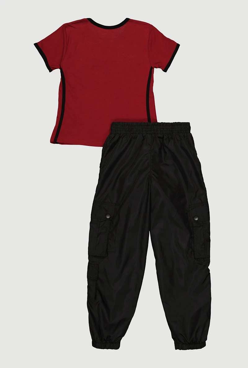 Girls Dream League 88 Graphic Tee and Cargo Joggers