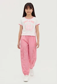Girls Just A Girl Graphic Tee and Cargo Joggers