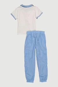 Girls Queen 91 League Graphic Polo Tee and Cargo Joggers