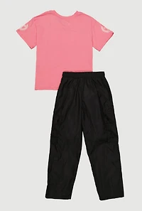 Girls Paris 1789 Graphic Tee and Nylon Cargo Pants Set
