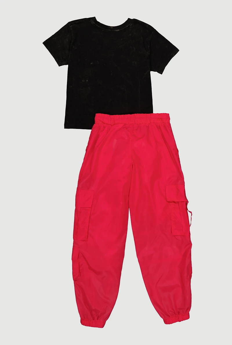 Girls Girl Boss Graphic Tee and Cargo Joggers