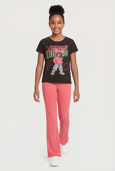 Girls Limited Edition Graphic Tee and Flare Pants