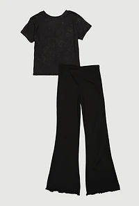 Girls Dont Ruin My Mood Graphic Tee and Flare Leg Pants