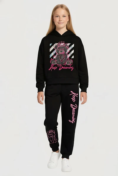 Girls Keep Dreaming Graphic Hoodie and Sweatpants Set