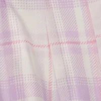 Little Girls Lets Go Graphic Tee and Plaid Skort