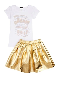 Girls If You Can Dream It Do Tee and Pleated Skirt