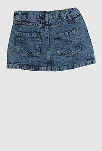 Little Girls 89 Acid Wash Denim Skirt