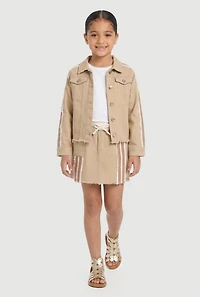 Little Girls Varsity Stripe Detail Skort