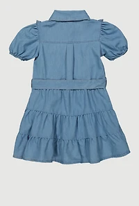 Little Girls Ruffle Detail Tiered Dress