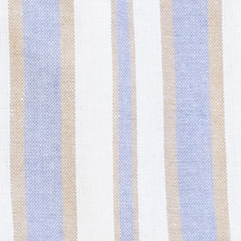 Little Girls Striped Short Sleeve Tie Waist Shirt Dress