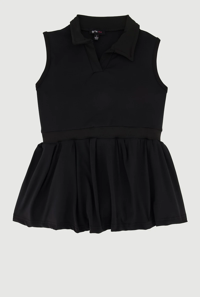 Little Girls Sleeveless Pleated Tennis Dress