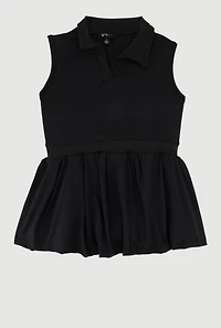 Little Girls Sleeveless Pleated Tennis Dress