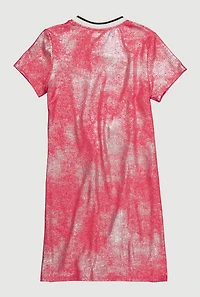 Girls Nope Not Today Bear T Shirt Dress, Pink, Size 10-12