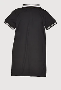 Girls Graphic Varsity Stripe Polo Shirt Dress