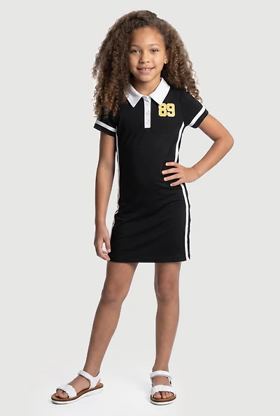 Girls 89 Graphic Polo Dress