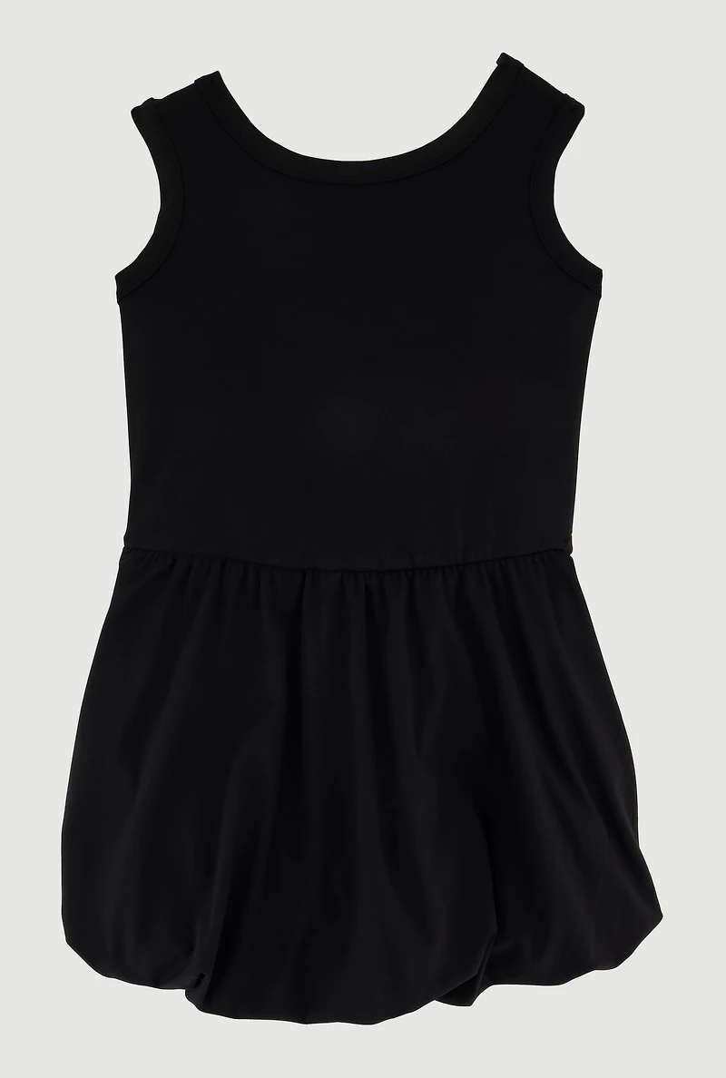 Girls Sleeveless Lined Bubble Hem Skater Dress