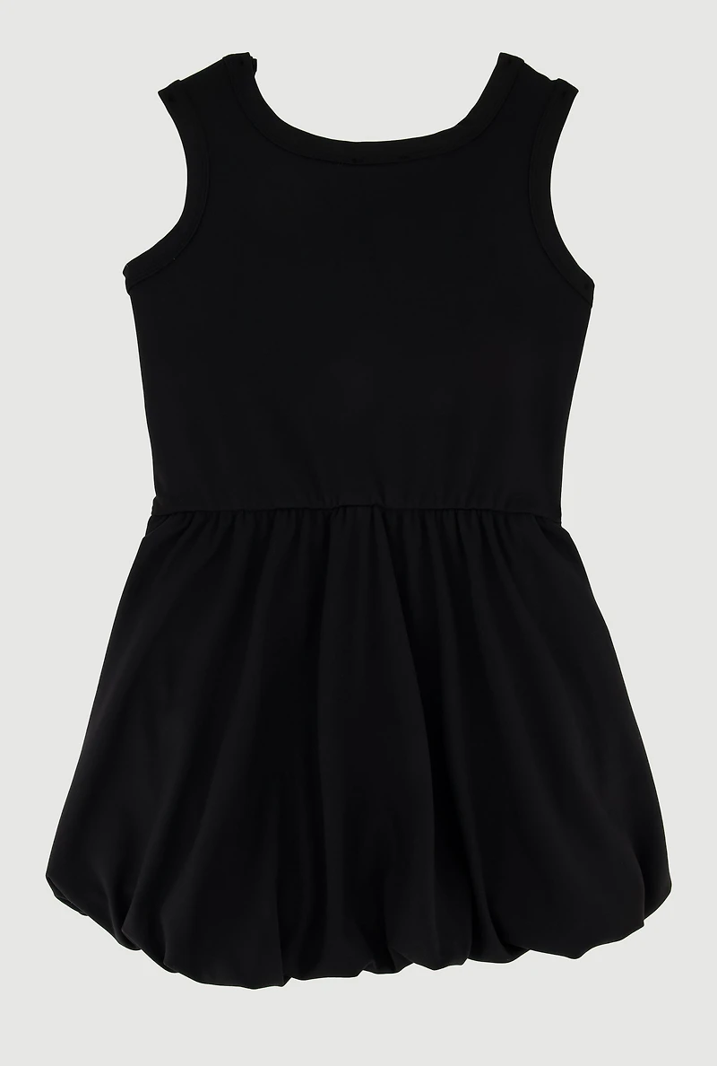 Girls Sleeveless Lined Bubble Hem Skater Dress