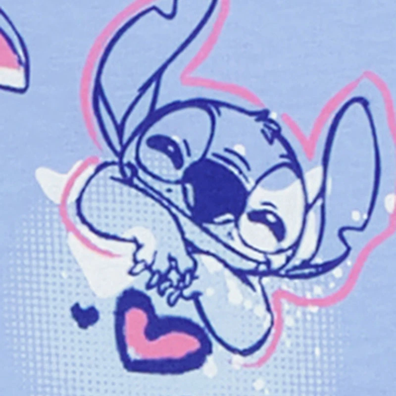 Little Girls Stitch Graphic Tee and Biker Shorts