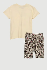 Little Girls Wild About You Minnie Graphic Tee and Biker Shorts