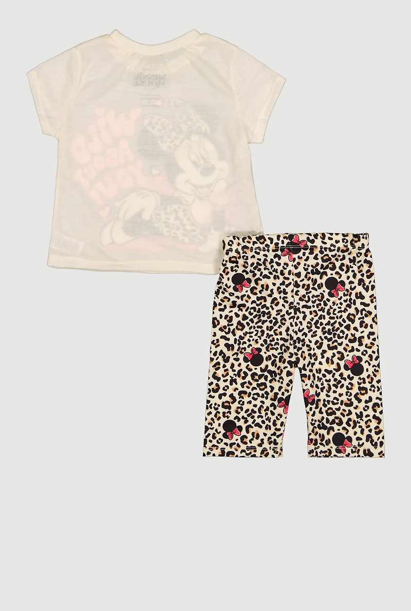 Little Girls Wild About You Cheetah Graphic Tee and Biker Shorts