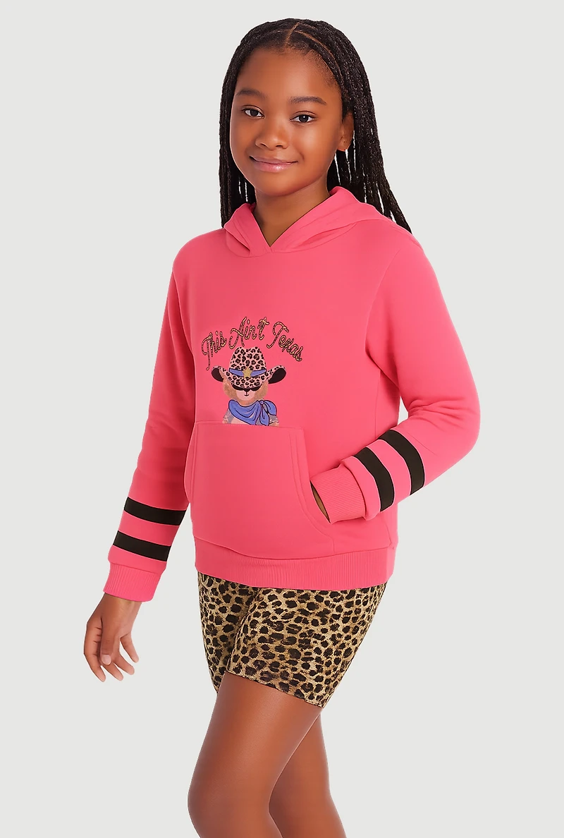 Girls This Aint Texas Graphic Hoodie and Shorts