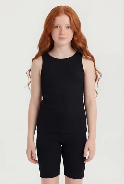 Girls Seamless Tank Top and Biker Shorts