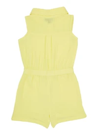 Little Girls Gauze Knit Sleeveless Button Front Romper