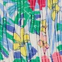 Little Girls Tropical Floral Jumpsuit with Tie Waist Belt