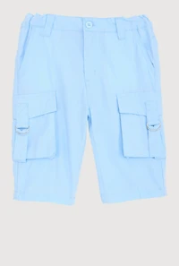 Girls Cargo Bermuda Shorts, Blue, Size 12