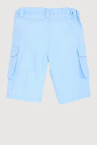 Girls Cargo Bermuda Shorts, Blue, Size 12