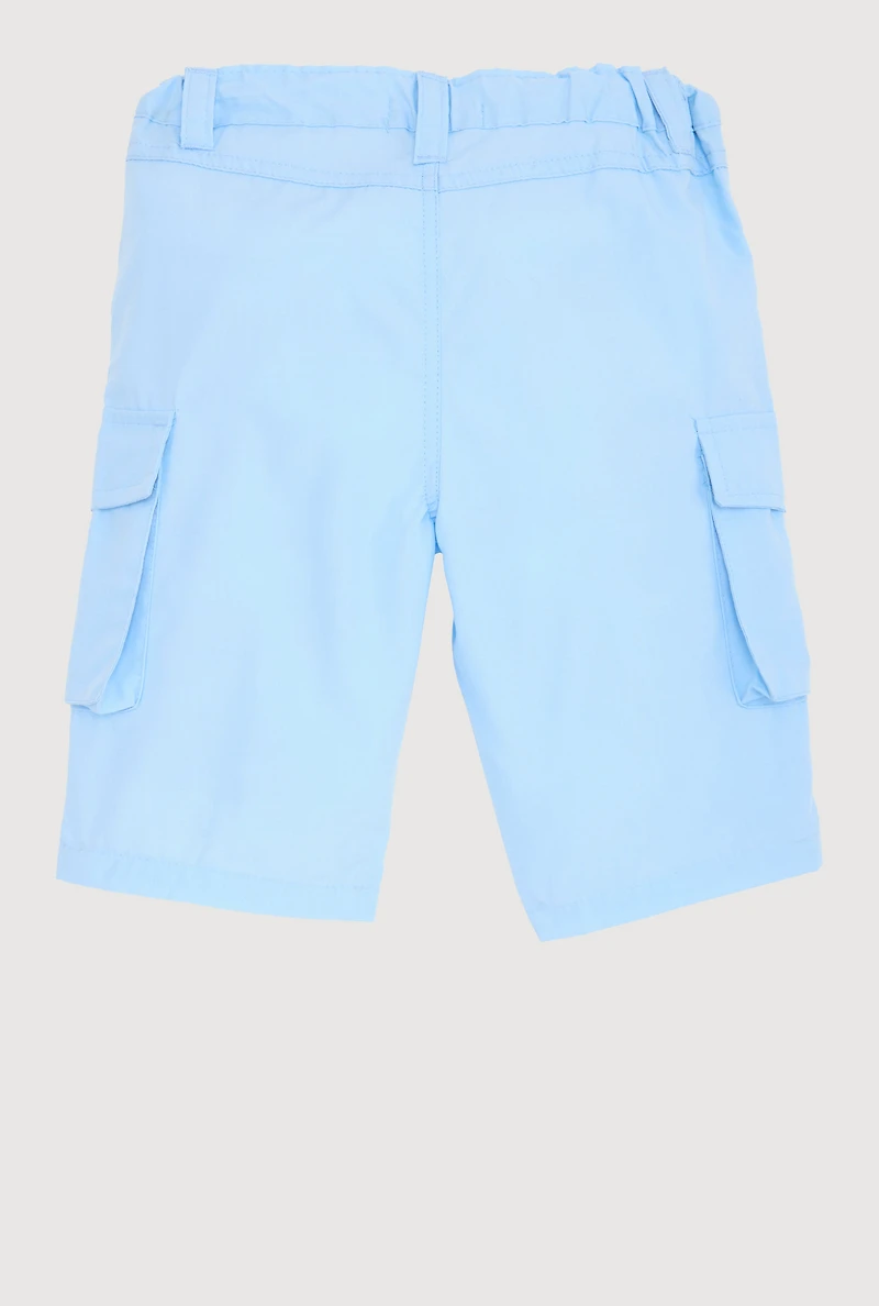 Girls Cargo Bermuda Shorts, Blue, Size 12