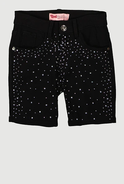 Girls Hyperstretch Rhinestone Bermuda Shorts,