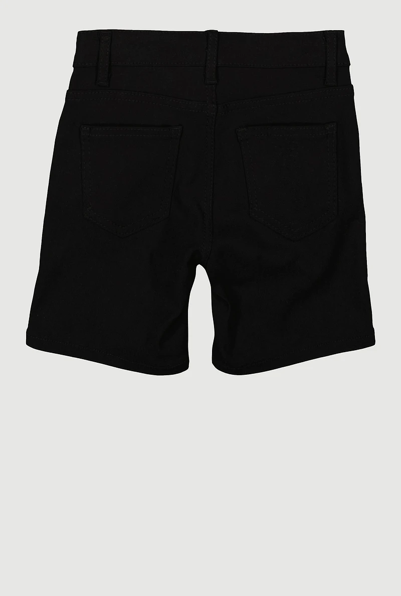 Girls Hyperstretch Rhinestone Bermuda Shorts, Black, Size 10