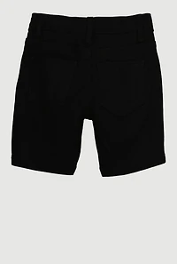 Girls Rhinestone Trim Hyperstretch Shorts, Black,
