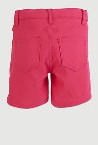 Girls Rhinestone Trim Hyperstretch Shorts, Pink, Size 14