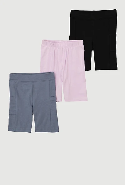 Little Girls Bike Shorts 3 Pack